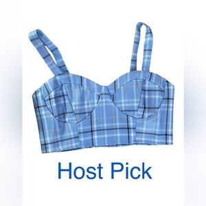 🔹 HOST PICK 🔹Hesperus Juniors Crop Top Plaid Blue Large